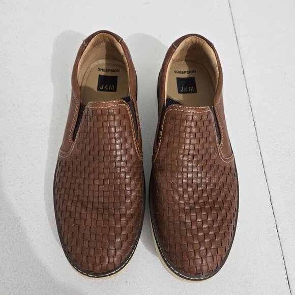Johnston & Murphy Mens McGuffey Brown Woven Slip-On Shoes Sz 8.5M Leather Preppy main image 8